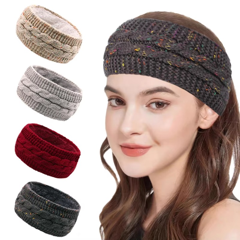 Fleece Ear Warmer Band - Bandeau d'hiver en tricot épais pour