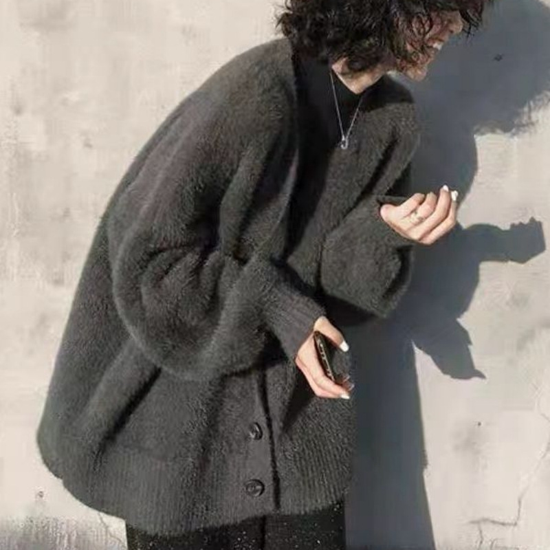 Wool Coat Peacoat - Pull en fausse fourrure de vison,